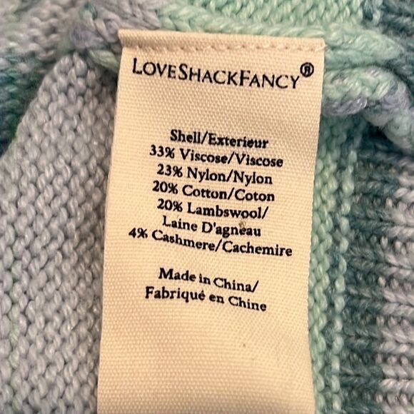 NWT LoveShackFancy Vesper Cropped Cardigan Mint Julep Multi Size Medium - Picture 15 of 16